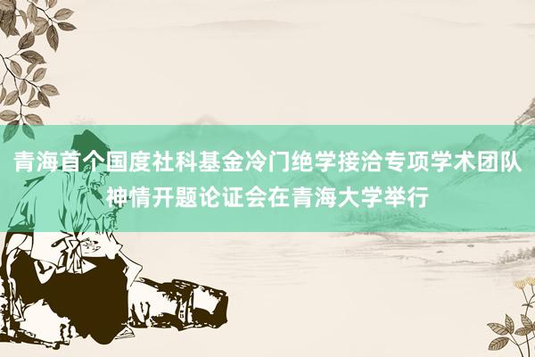青海首个国度社科基金冷门绝学接洽专项学术团队神情开题论证会在青海大学举行