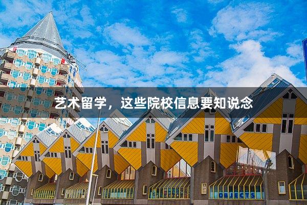 艺术留学，这些院校信息要知说念